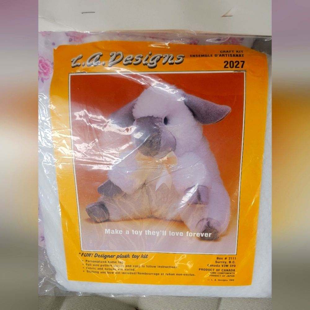 90s L.A. Designs Make Your Own Lamb Plush Toy Kit